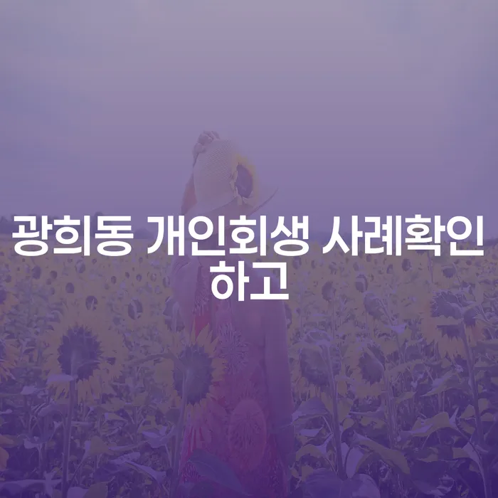 광희동 개인회생 사례확인하고